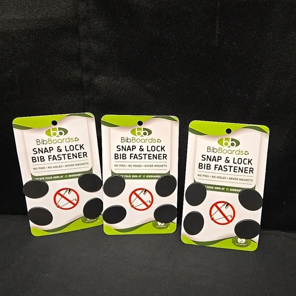 Bib Boards Accessories - 3pc Lot Snap & Lock Bib Fasteners Race Clips 4 In Each Pack